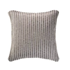 Throw Pillows LR Home Kind Beige / Cream Striped 22 In. X 22 In. Cotton Throw Pillow