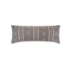 Throw Pillows LR Home Embroidered Ethnic 14 In. X 36 In. Gray/Cream Rectangle Throw Pillow