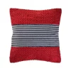 Throw Pillows LR Home Bright Red 20 In. X 20 In. Striped Throw Pillow
