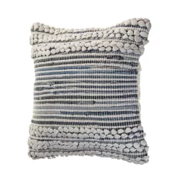 Throw Pillows LR Home Crest Navy Blue / Ivory Abstract Textured Cozy Poly-Fill 18 In. X 18 In. Throw Pillow -Home Accents shop lr home throw pillows pillo07435bloiipl 4f 1000