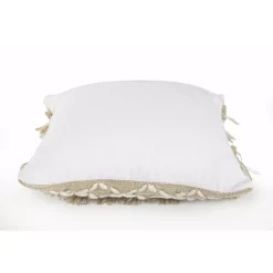 Throw Pillows LR Home 20 In. X 20 In. Rustic Beige/White Neutral Fringe Geometric Standard Throw Pillow -Home Accents shop lr home throw pillows pillo07452bewffpl 4f 1000