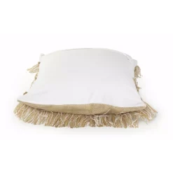 Throw Pillows LR Home Fringe 20 In. X 20 In. Beige/White Neutral Polyester Standard Throw Pillow -Home Accents shop lr home throw pillows pillo07455bewffpl 4f 1000