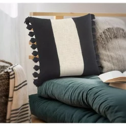 Throw Pillows LR Home Trinity Black And Ivory Stripe Fringe Soft Poly-fill 20 In. X 20 In. Throw Pillow 15 Throw Pillows LR Home Trinity Black And Ivory Stripe Fringe Soft Poly-fill 20 In. X 20 In. Throw Pillow -Home Accents shop lr home throw pillows pillo07504wblffpl 31 1000