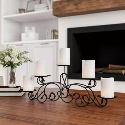 Candle Holders Lavish Home 5 Candle Matte Black Candelabra With Classic Scroll Design 15 Candle Holders Lavish Home 5 Candle Matte Black Candelabra With Classic Scroll Design -Home Accents shop matte black lavish home candle holders hw0200014 31 1000