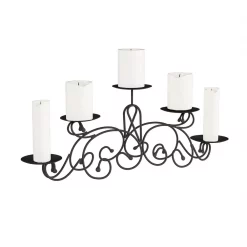 Candle Holders Lavish Home 5 Candle Matte Black Candelabra With Classic Scroll Design