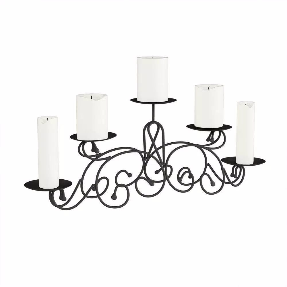 Candle Holders Lavish Home 5 Candle Matte Black Candelabra With Classic Scroll Design 3 Candle Holders Lavish Home 5 Candle Matte Black Candelabra With Classic Scroll Design