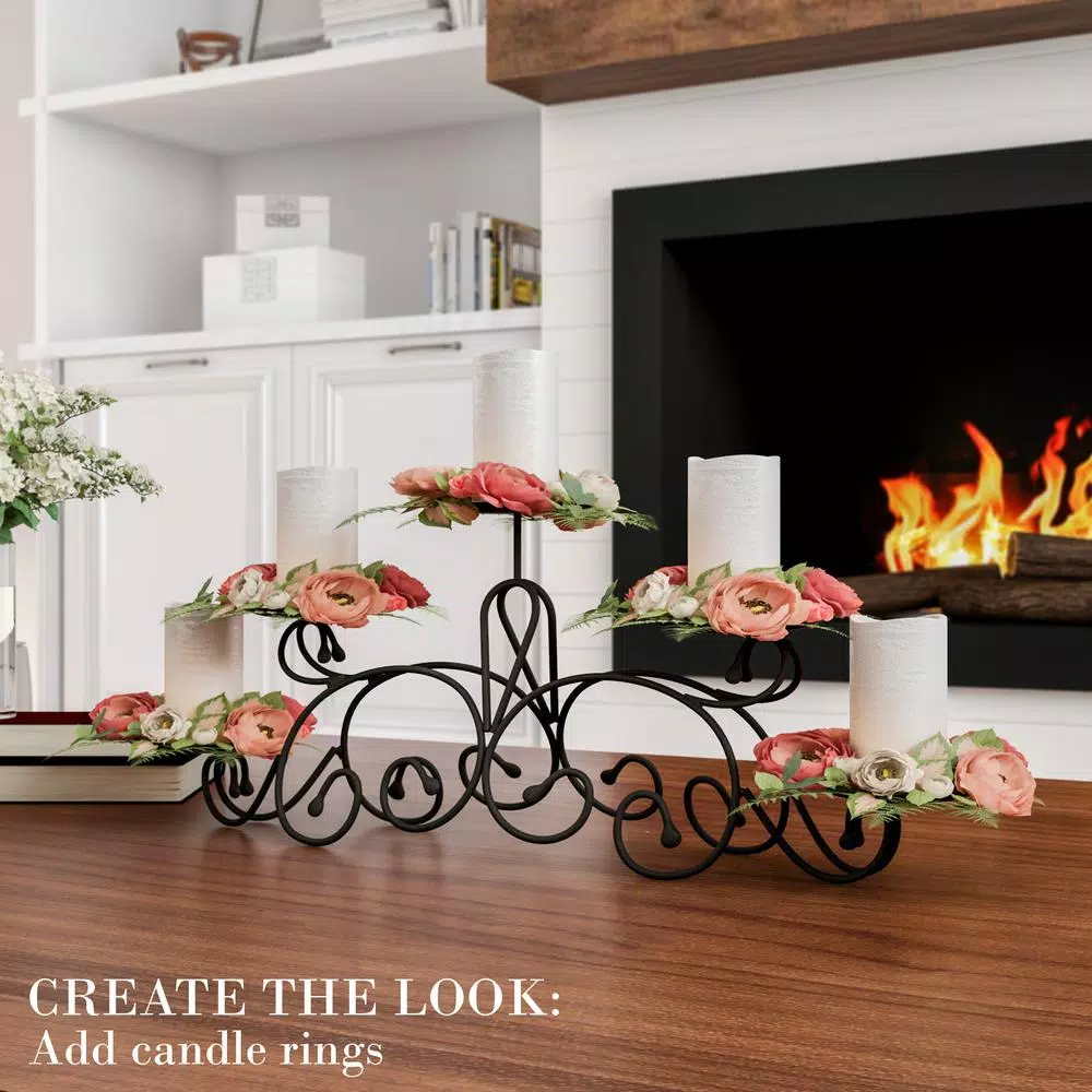 Candle Holders Lavish Home 5 Candle Matte Black Candelabra With Classic Scroll Design 8 Candle Holders Lavish Home 5 Candle Matte Black Candelabra With Classic Scroll Design - Image 6