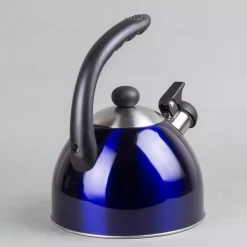 Cookware Creative Home Rhapsody 2.1 Qt. (8.4 Cup) Stainless Steel Whistling Tea Kettle With Metallic Blue Powder Coating 11 Cookware Creative Home Rhapsody 2.1 Qt. (8.4 Cup) Stainless Steel Whistling Tea Kettle With Metallic Blue Powder Coating -Home Accents shop metallic blue creative home tea kettles 72998 1f 1000