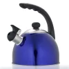 Cookware Creative Home Rhapsody 2.1 Qt. (8.4 Cup) Stainless Steel Whistling Tea Kettle With Metallic Blue Powder Coating