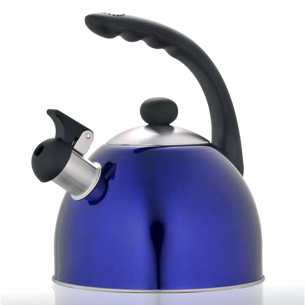 Cookware Creative Home Rhapsody 2.1 Qt. (8.4 Cup) Stainless Steel Whistling Tea Kettle With Metallic Blue Powder Coating 3 Cookware Creative Home Rhapsody 2.1 Qt. (8.4 Cup) Stainless Steel Whistling Tea Kettle With Metallic Blue Powder Coating