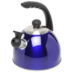 Cookware Creative Home Rhapsody 2.1 Qt. (8.4 Cup) Stainless Steel Whistling Tea Kettle With Metallic Blue Powder Coating 9 Cookware Creative Home Rhapsody 2.1 Qt. (8.4 Cup) Stainless Steel Whistling Tea Kettle With Metallic Blue Powder Coating -Home Accents shop metallic blue creative home tea kettles 72998 c3 1000