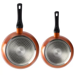 Cookware Gibson Home Hummington 2-Piece Aluminum Ceramic Nonstick Frying Pan Set In Metallic Copper -Home Accents shop metallic copper gibson home skillets 985111255m c3 1000