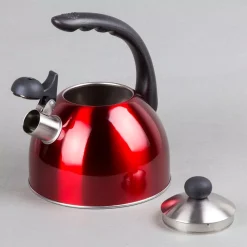 Cookware Creative Home Rhapsody 8.4-Cup Cranberry Stainless Steel Stovetop Tea Kettle With Whistle 11 Cookware Creative Home Rhapsody 8.4-Cup Cranberry Stainless Steel Stovetop Tea Kettle With Whistle -Home Accents shop metallic cranberry creative home tea kettles 72996 1f 1000