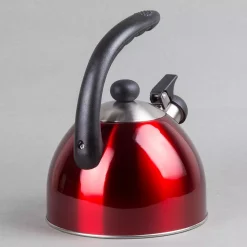 Cookware Creative Home Rhapsody 8.4-Cup Cranberry Stainless Steel Stovetop Tea Kettle With Whistle 10 Cookware Creative Home Rhapsody 8.4-Cup Cranberry Stainless Steel Stovetop Tea Kettle With Whistle -Home Accents shop metallic cranberry creative home tea kettles 72996 4f 1000