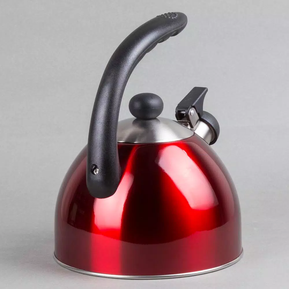 Cookware Creative Home Rhapsody 8.4-Cup Cranberry Stainless Steel Stovetop Tea Kettle With Whistle 5 Cookware Creative Home Rhapsody 8.4-Cup Cranberry Stainless Steel Stovetop Tea Kettle With Whistle - Image 3