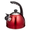 Cookware Creative Home Rhapsody 8.4-Cup Cranberry Stainless Steel Stovetop Tea Kettle With Whistle -Home Accents shop metallic cranberry creative home tea kettles 72996 64 1000