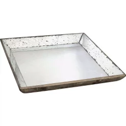 Decorative Trays A & B Home 20 In. X 20 In. Decorative Glass Tray In Rustic White