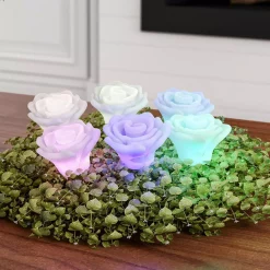 Flameless Candles Lavish Home 6-Piece Rose-shaped Flameless LED Light Set -Home Accents shop multi colored lavish home flameless candles hw0200113 4f 1000
