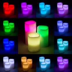 Flameless Candles Lavish Home 3-Piece LED Color Changing Flameless Votive Candle Set With Remote -Home Accents shop multi colored lavish home flameless candles w020029 4f 1000