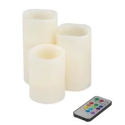 Flameless Candles Lavish Home 3-Piece LED Color Changing Flameless Votive Candle Set With Remote