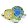 Gibson Home Seaberry 12-Piece Patterned Multi Melamine Outdoor Dinnerware Set (Service For 4) -Home Accents shop multi gibson home dinnerware sets 985112099m 64 1000