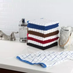 Table Linens & Kitchen Linens Lavish Home Multi Windowpane Pattern Cotton Kitchen Towels (Set Of 16) -Home Accents shop multi lavish home kitchen towels 69 16 44 1000