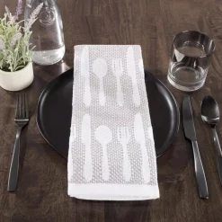 Table Linens & Kitchen Linens Lavish Home Multi-Color Flatware Design Chic Pattern Weave Cotton Kitchen Towel Set (8-Pieces) -Home Accents shop multi lavish home kitchen towels 69hd 007kt 44 1000