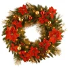 Christmas Greenery National Tree Company Decorative Collection Home Spun 36 In. Artificial Wreath With Clear Lights