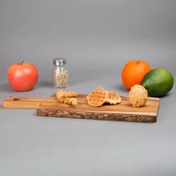 Serveware Creative Home Teak Wood Serving Cheese Paddle Board With One Side Natural Edge, 14″ X 5″ X 5/8″ H, Natural Finish -Home Accents shop natural finish creative home cheese board sets 73515 1f 1000