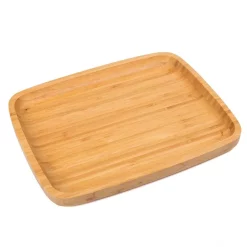 Serveware Creative Home 11 In. L X 14 In. W Natural Bamboo Rectangular Serving Tray Coffee Tea Platter Dessert Fruit Plate -Home Accents shop natural finish creative home serving trays 73371 4f 1000
