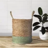 Storage Baskets LR Home Wise Braided Natural Jute Green Decorative Basket With Handles 2 Storage Baskets LR Home Wise Braided Natural Jute Green Decorative Basket With Handles -Home Accents shop natural green lr home storage baskets baske16027ntl015h 64 1000