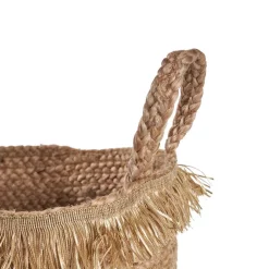 Storage Baskets LR Home Claine Braided Fringed Natural Jute Decorative Storage Basket With Handles 8 Storage Baskets LR Home Claine Braided Fringed Natural Jute Decorative Storage Basket With Handles -Home Accents shop natural lr home storage baskets baske16026nat015h 4f 1000