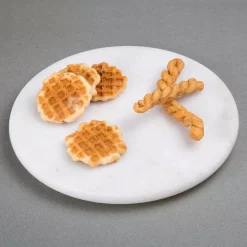 Serveware Creative Home Genuine 8 Dia. Off-White Natural Marble Round Trivet, Cheese Serving Board Platter For Fine Dinning -Home Accents shop off white creative home cheese board sets 32734 1f 1000