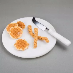 Serveware Creative Home Genuine 8 Dia. Off-White Natural Marble Round Trivet, Cheese Serving Board Platter For Fine Dinning -Home Accents shop off white creative home cheese board sets 32734 31 1000