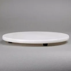 Serveware Creative Home Genuine 8 Dia. Off-White Natural Marble Round Trivet, Cheese Serving Board Platter For Fine Dinning -Home Accents shop off white creative home cheese board sets 32734 4f 1000