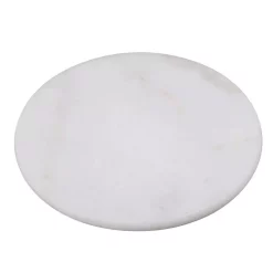 Serveware Creative Home Genuine 8 Dia. Off-White Natural Marble Round Trivet, Cheese Serving Board Platter For Fine Dinning