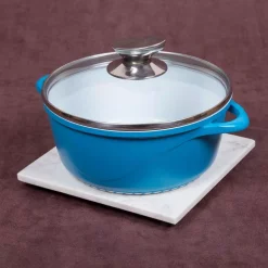 Serveware Creative Home Genuine 8 In. X 8 In. Off-White Natural Marble Square Trivet, Cheese Serving Board Platter For Fine Dinning Catering -Home Accents shop off white creative home cheese board sets 32735 44 1000