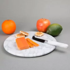 Serveware Creative Home 12 In. Off-White Natural Marble Round Board Cheese Serving Plate, Dessert Cake Service Board 10 Serveware Creative Home 12 In. Off-White Natural Marble Round Board Cheese Serving Plate, Dessert Cake Service Board -Home Accents shop off white creative home cheese board sets 74722 4f 1000