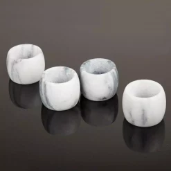 Countertop Storage Creative Home Genuine Natural White Marble Napkin Ring, Napkin Holder For Dinning Table Decoration Set Of 4-Piece -Home Accents shop off white creative home napkin holders 33138 1f 1000