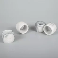 Countertop Storage Creative Home Genuine Natural White Marble Napkin Ring, Napkin Holder For Dinning Table Decoration Set Of 4-Piece -Home Accents shop off white creative home napkin holders 33138 4f 1000