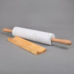 Bakeware Creative Home Natural Marble 2-1/4 In. Dia X18 In. Length Rolling Pin Pastry Roller With Wooden Handle And Cradle -Home Accents shop off white creative home rolling pins 74000 1f 1000