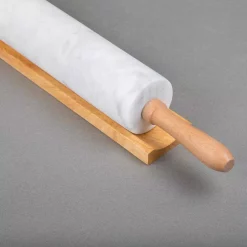 Bakeware Creative Home Natural Marble 2-1/4 In. Dia X18 In. Length Rolling Pin Pastry Roller With Wooden Handle And Cradle -Home Accents shop off white creative home rolling pins 74000 44 1000