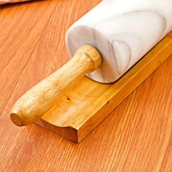 Bakeware Creative Home Natural Marble 2-1/4 In. Dia X18 In. Length Rolling Pin Pastry Roller With Wooden Handle And Cradle -Home Accents shop off white creative home rolling pins 74000 4f 1000