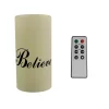 Flameless Candles Lavish Home “Believe” LED Flameless Candle With Remote Control -Home Accents shop off white lavish home flameless candles hw0200138 64 1000