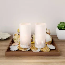 Flameless Candles Lavish Home Seashell LED Flameless Candle Set (Set Of 2) -Home Accents shop off white lavish home flameless candles hw0200146 31 1000