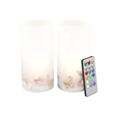 Flameless Candles Lavish Home Seashell LED Flameless Candle Set (Set Of 2)