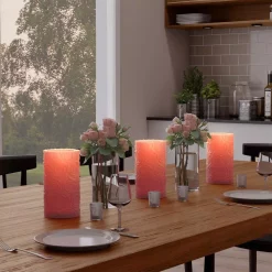 Flameless Candles Lavish Home Rose Embossed LED Flameless Candle With Remote Control -Home Accents shop pink lavish home flameless candles hw0200142 1f 1000