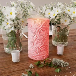 Flameless Candles Lavish Home Rose Embossed LED Flameless Candle With Remote Control -Home Accents shop pink lavish home flameless candles hw0200142 31 1000