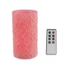 Flameless Candles Lavish Home Rose Embossed LED Flameless Candle With Remote Control