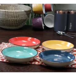Dinnerware Gibson Home Color Speckle Assorted Color Bowls (Set Of 4) -Home Accents shop red blue yellow teal gibson home bowls 985105509m 1f 1000